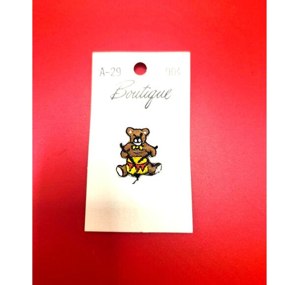 5 Vintage Sew-on Circus Bears Small Appliques Patches Craft Sewing Needle Work - Picture 6 of 7